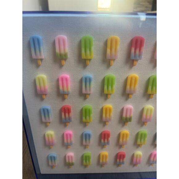 Popsicle Wall Art Modern Pop Art 3D Ice Cream Sculpture Acrylic Frame 12x12 - Picture 2 of 11